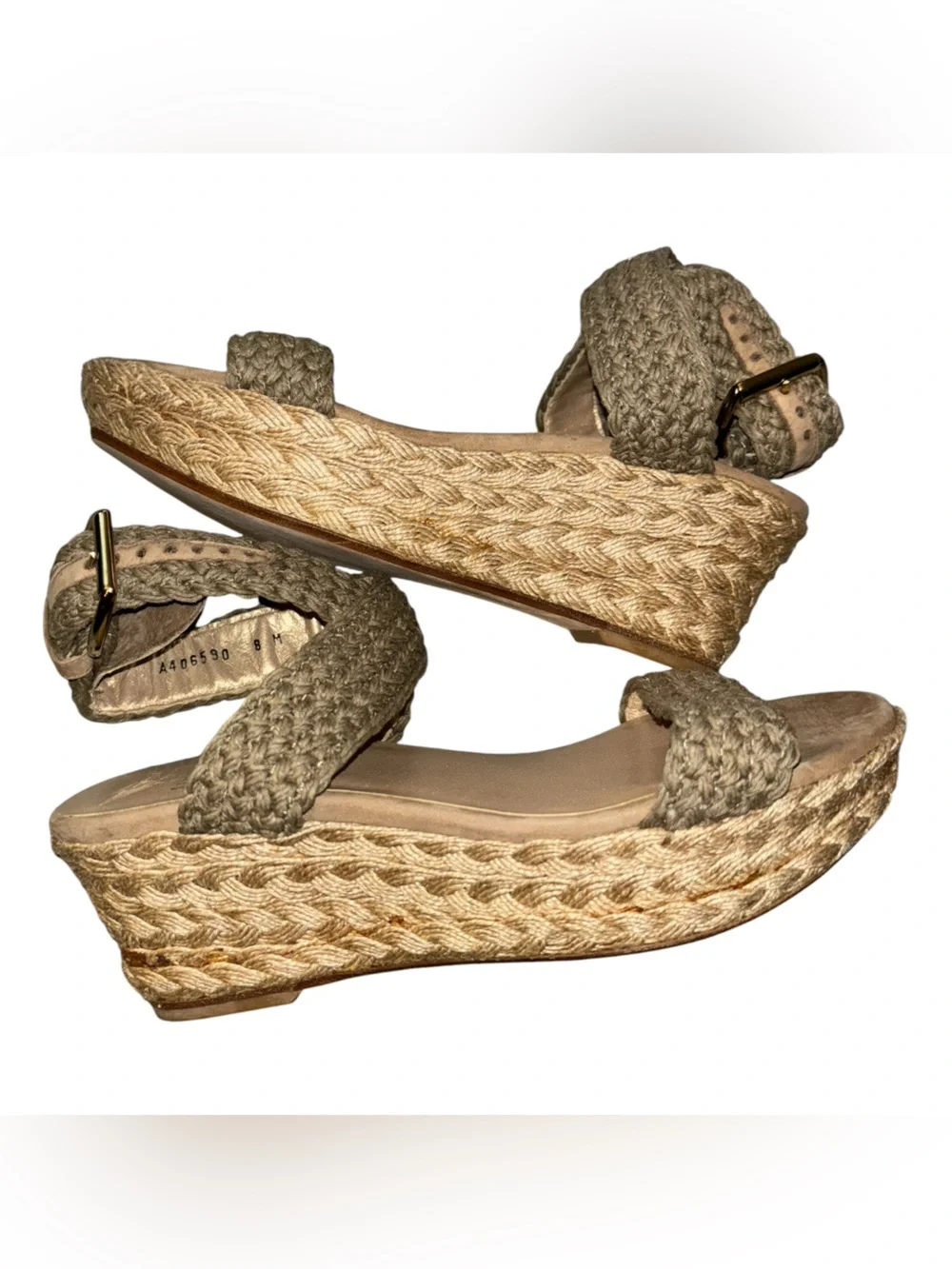 Stuart Weitzman Alexlo Espadrille Jute Platform as seen on Jen Aniston size 8